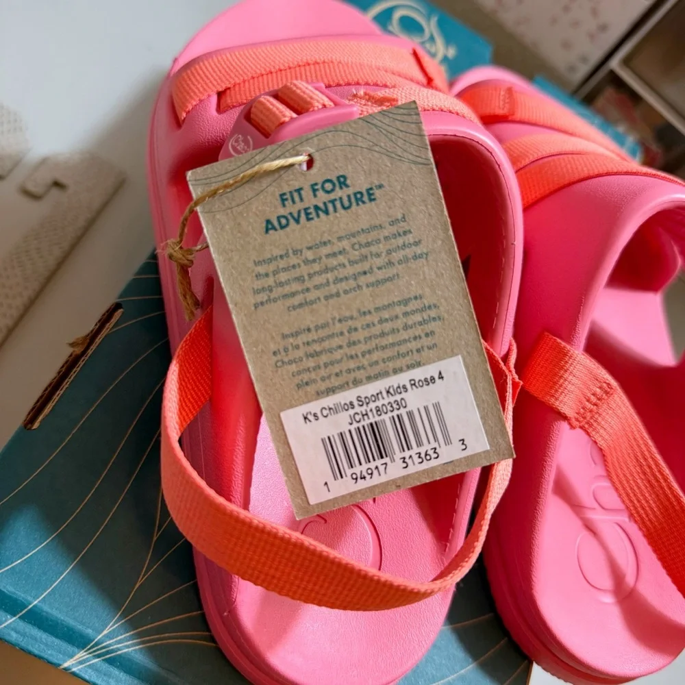 Chaco | Chillos Sport Sandal EVA Kids Girls Rose Pink Coal New 4 Spring Summer - Picture 11 of 15